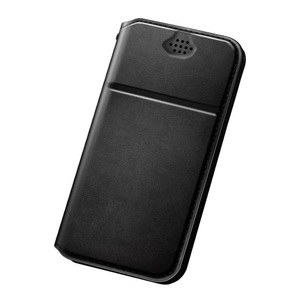 Apple,Blackberry,Google,HTC,Huawei,LG,Motorola,Nokia,OnePlus,Oppo,Samsung,Sonstige,Sony,Wiko,Xiaomi, Dux Ducis - Universal Flip Wallet Leder Schutz Tasche mit Adhesive Klebe-Pad (145x73mm) - Schwarz