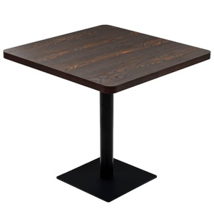 vidaXL, vidaXL Bistrotisch MDF und Stahl Quadratisch 80×80×75cm Dunkle Esche, vidaXL Bistrotisch MDF und Stahl Quadratisch 80×80×75cm Dunkle Esche