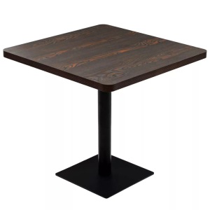 vidaXL, vidaXL Bistrotisch MDF und Stahl Quadratisch 80×80×75cm Dunkle Esche, vidaXL Bistrotisch MDF und Stahl Quadratisch 80×80×75cm Dunkle Esche