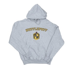 HARRY POTTER, Hufflepuff Crest Kapuzenpullover Damen Grau L, Harry Potter - Hufflepuff Kapuzenpullover, für Damen, Grau, Größe L