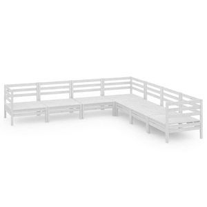 vidaXL, vidaXL 7-tlg. Garten-Lounge-Set Massivholz Kiefer Weiß