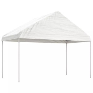 vidaXL, vidaXL Pavillon mit Dach Weiß 4,08x2,23x3,22 m Polyethylen, vidaXL Pavillon mit Dach Weiß 4,08x2,23x3,22 m Polyethylen