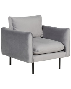 Beliani, Sessel aus Samtstoff Retro VINTERBRO Sessel aus Samtstoff Retro VINTERBRO, Beliani - Sessel aus Samtstoff Modern VINTERBRO, One Size, Taubengrau