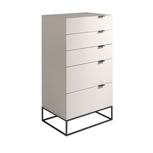 Angel cerda, Angel Cerda - Kommode - Hellgrau und Schwarz, ANGEL CERDA - Graue Schubladenschrank mit en Stahlbeinen, One Size, Grau