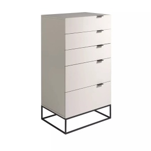 Angel cerda, Angel Cerda - Kommode - Hellgrau und Schwarz, ANGEL CERDA - Graue Schubladenschrank mit en Stahlbeinen, One Size, Grau