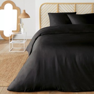 SO'HOME, Bettwäsche-Set aus Recycling-Mikrofaser Bettwäsche-Set aus Recycling-Mikrofaser, SO'HOME - Bettwäsche-Set aus Recycling-Mikrofaser, 140x200 cm, Schwarz
