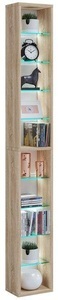VCM, Holz CD DVD Standregal Bücherregal Aufbewahrung Deko Regal Glas Rasato XL Holz CD DVD Standregal Bücherregal Aufbewahrung Deko Regal Glas Rasato XL, VCM - Holz CD DVD Regal | Bücherregal Aufbewahrung Maße H. 155 x B. 21 T. 14 cm Standregal Rasato XL, One Size, Sonoma-Eiche