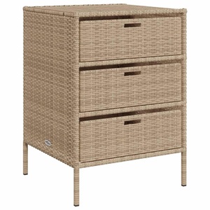 vidaXL, vidaXL Gartenschrank Beige 55x59x80 cm Poly Rattan, vidaXL Gartenschrank Beige 55x59x80 cm Poly Rattan
