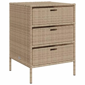 vidaXL, vidaXL Gartenschrank Beige 55x59x80 cm Poly Rattan, vidaXL Gartenschrank Beige 55x59x80 cm Poly Rattan