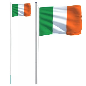 vidaXL, vidaXL Flagge Irlands mit Mast 6,23 m Aluminium, vidaXL Flagge Irlands mit Mast 6,23 m Aluminium