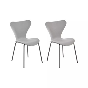 Beliani, Set mit 2 Stühlen aus Samtstoff Skandinavisch BOONVILLE Set mit 2 Stühlen aus Samtstoff Skandinavisch BOONVILLE, Beliani - Esszimmerstuhl 2er Set aus Samtstoff Skandinavisch BOONVILLE, One Size, Rauch