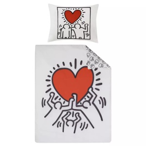 Keith Haring, Keith Haring Bettwäsche Love, weiss, Keith Haring Bettwäschegarnitur Love