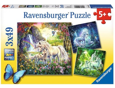 undefined, Ravensburger Schöne Einhörner Puzzle 3x49 teilig 09291, Ravensburger Puzzle »Schöne Einhörner«, (147 tlg.)