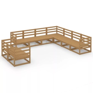 vidaXL, vidaXL 9-tlg. Garten-Lounge-Set Honigbraun Massivholz Kiefer, vidaXL 9-tlg. Garten-Lounge-Set Honigbraun Massivholz Kiefer