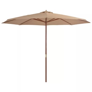 Diverse Hardware, Sonnenschirm mit Holzmast 350 cm Taupe, vidaXL Sonnenschirm mit Holzmast 350 cm Taupe