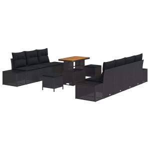 vidaXL, VidaXL - Garten-sofa poly-rattan, One Size, Schwarz
