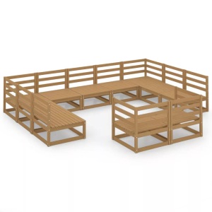 vidaXL, vidaXL 11-tlg. Garten-Lounge-Set Massivholz Kiefer, vidaXL 11-tlg. Garten-Lounge-Set Massivholz Kiefer