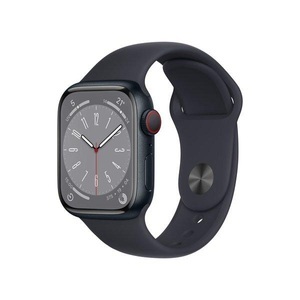 Apple, APPLE Watch Series 8 (GPS + Cellular) 41 mm - Smartwatch (Regular 130 - 200 mm, Fluorelastomer, Midnight Aluminum/Midnight), Apple Watch Series 8 4G (41mm, 32GB, Midnight)