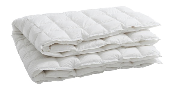 Billerbeck, billerbeck - Duvet INTERLAKEN - Baumwolle - weiss - 160/240 cm, billerbeck Einziehdecke »Interlaken 90«, 4-Jahreszeiten, Füllung 90% grossflockige Gänsedaunen, weiss, 10% Federchen, Bezug 100% Baumwolle, Batiste supérieure mit SanProCare-Veredelung, (1 St.)