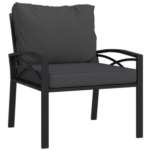 vidaXL, vidaXL Gartenstuhl mit Grauen Kissen 68x76x79 cm Stahl