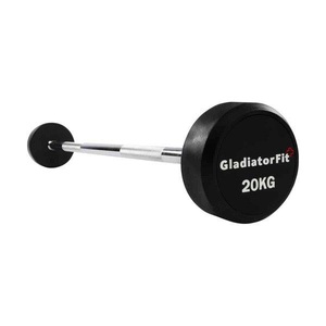 Gladiatorfit, GladiatorFit Langhantel Gummi : 20 KG Langhantel, GladiatorFit - Langhantel Gummi, 20kg, Multicolor