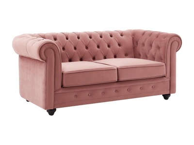 Vente-unique, Sofa 2-Sitzer - Samt - Pastellrosa - CHESTERFIELD Sofa 2-Sitzer - Samt - Pastellrosa - CHESTERFIELD, Vente-unique - Sofa 2-Sitzer - Samt - Pastellrosa - CHESTERFIELD, One Size
