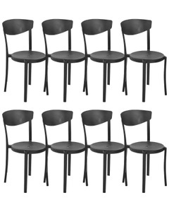 Beliani, Set mit 8 Stühlen aus Kunststoff Modern VIESTE Set mit 8 Stühlen aus Kunststoff Modern VIESTE, Beliani - Esszimmerstuhl 8er Set aus Kunststoff Modern VIESTE, One Size, Schwarz
