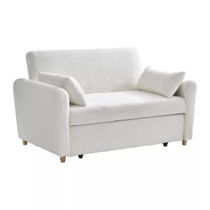 Vente-unique, Vente-unique - Sofa 2-Sitzer mit Schlaffunktion - Bouclé-Stoff - Weiß - AYLA, One Size, Weiss, Vente-unique - Sofa 2-Sitzer mit Schlaffunktion - Bouclé-Stoff - Weiß - AYLA, One Size, Weiss