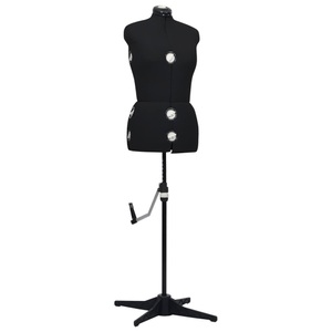vidaXL, vidaXL Schneiderpuppe Verstellbar Weiblich Schwarz M Größe 40-46, vidaXL Schneiderpuppe Verstellbar Weiblich Schwarz M Größe 40-46