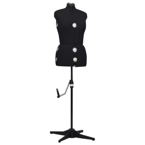 vidaXL, vidaXL Schneiderpuppe Verstellbar Weiblich Schwarz M Größe 40-46, vidaXL Schneiderpuppe Verstellbar Weiblich Schwarz M Größe 40-46
