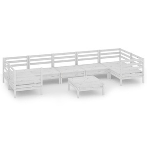 vidaXL, vidaXL 8-tlg. Garten-Lounge-Set Weiß Massivholz Kiefer, 