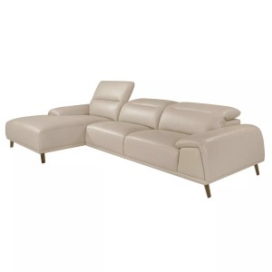 Angel cerda, Ecksofa aus taupefarbenem Leder Ecksofa aus taupefarbenem Leder, ANGEL CERDA - Linkes Chaiselongue-Sofa in Leder taupe, One Size
