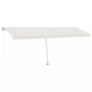 vidaXL, vidaXL Gelenkarmmarkise Einziehbar mit LED 600x350 cm Creme, vidaXL Markise Manuell Einziehbar mit LED 600x350 cm Creme