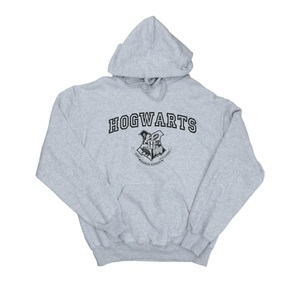 HARRY POTTER, Hogwarts Crest Kapuzenpullover Damen Grau S, Harry Potter - Hogwarts Kapuzenpullover, für Damen, Grau, Größe S