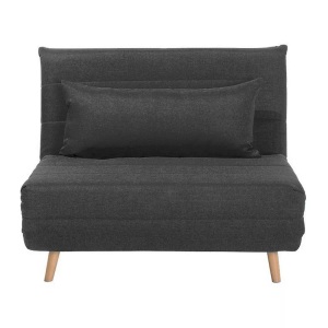 Beliani, Beliani Schlafsofa Polsterbezug dunkelgrau SETTEN, Beliani - Schlafsofa aus Polyester Retro SETTEN, One Size, Spacegrau