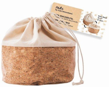 nuts, Nuts - Brotbeutel mit Kordel, Baumwolle S cork/beige, 16 cm -, Brotbeutel mit Kordel, Baumwolle S cork/beige, 16cm