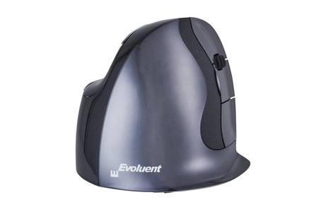 BakkerElkhuizen, BakkerElkhuizen Evoluent D Small Funk-Maus Ergonomisch Anthrazit, Evoluent - Ergonomische Maus Vertical Wireless, Schwarz