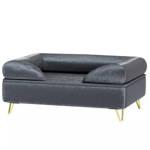 Northio, Northio - Hundebett Sofa für kleine und mittelgroße Hunde, 76x53,5x34cm, Belastbarkeit 10 kg, eingeklappte Rückenlehne, Metallfüße, Samt, Grau, One Size, Northio - Hundebett Sofa für kleine und mittelgroße Hunde, 76x53,5x34cm, Belastbarkeit 10 kg, eingeklappte Rückenlehne, Metallfüße, Samt, Grau, One Size
