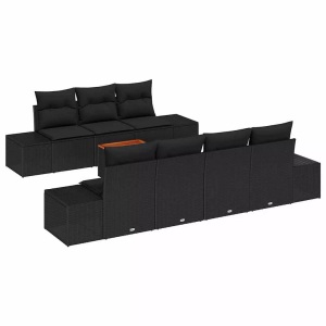 vidaXL, VidaXL - Garten-sofa poly-rattan, One Size, Schwarz