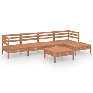 vidaXL, vidaXL 6-tlg. Garten-Lounge-Set Massivholz Kiefer Honigbraun, 