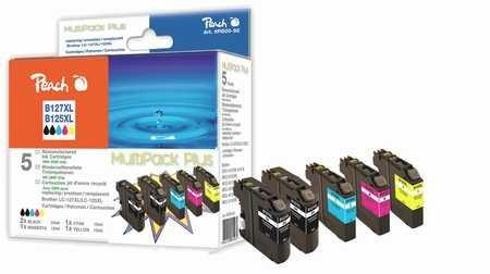 Peach, Tinte Sparpack Plus PI500-92, Peach B127 XLVALBP 5 Druckerpatronen XL (2*bk, c/m/y) ersetzt Brother LC-127XLVALBP für z.B. Brother MFCJ 4410 DW, Brother DCPJ 4110 DW