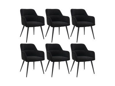 Vente-unique, Stuhl 6erSet Stoff Metall HEKA Stuhl 6erSet Stoff Metall HEKA, 