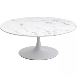 Kare Design, KARE Design - Couchtisch Schickeria Marmor weiss rund 110, One Size, Weiss, KARE Design - Couchtisch Schickeria Marmor weiss rund 110, One Size, Weiss