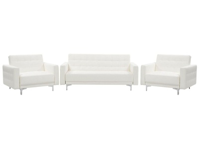 Beliani, Beliani Sofa Set Kunstleder weiss ABERDEEN, 