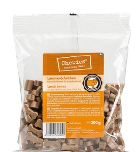 Chewies, 8 x 200 g Chewies Knöchelchen Kausnacks + Snackbeutel gratis! - Lammknöchelchen, Chewies Goodies 200 g - Lamm 200 g