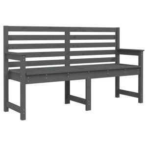 vidaXL, vidaXL Gartenbank Grau 159,5x48x91,5 cm Massivholz Kiefer, vidaXL Gartenbank Grau 159,5x48x91,5 cm Massivholz Kiefer