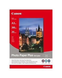 Canon, Canon Photo Paper Plus Semi-gloss SG-201 1686B026 Fotopapier DIN A3 260 g/m² 20 Blatt Seidenglänzend, Canon Foto Papier, A3, 260g, semi-glossy, SG201, 1686B026, (20 Blatt)