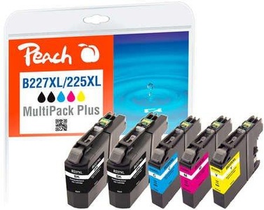 Peach, Peach Patrone Brother MFC-J4620 MultiPackPlus Retail Comp., Peach B227 XLVALBP Spar Plus Pack Druckerpatronen XL (2*bk, c/m/y) ersetzt Brother LC-227XLVALBP für z.B. Brother MFCJ 4420 DW, Brother MFCJ 4620 DW