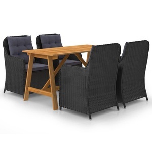 vidaXL, vidaXL 5-tlg. Garten-Essgruppe Schwarz, vidaXL 5-tlg. Garten-Essgruppe Schwarz