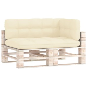 vidaXL, vidaXL Palettensofa-Auflagen 3 Stk. Creme, vidaXL Palettenkissen 3-tlg. Creme Stoff